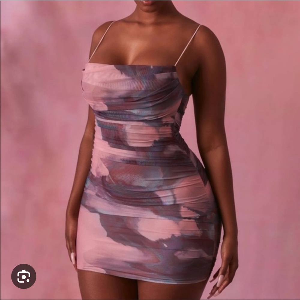 Elegant Pink and Purple Women's Dress